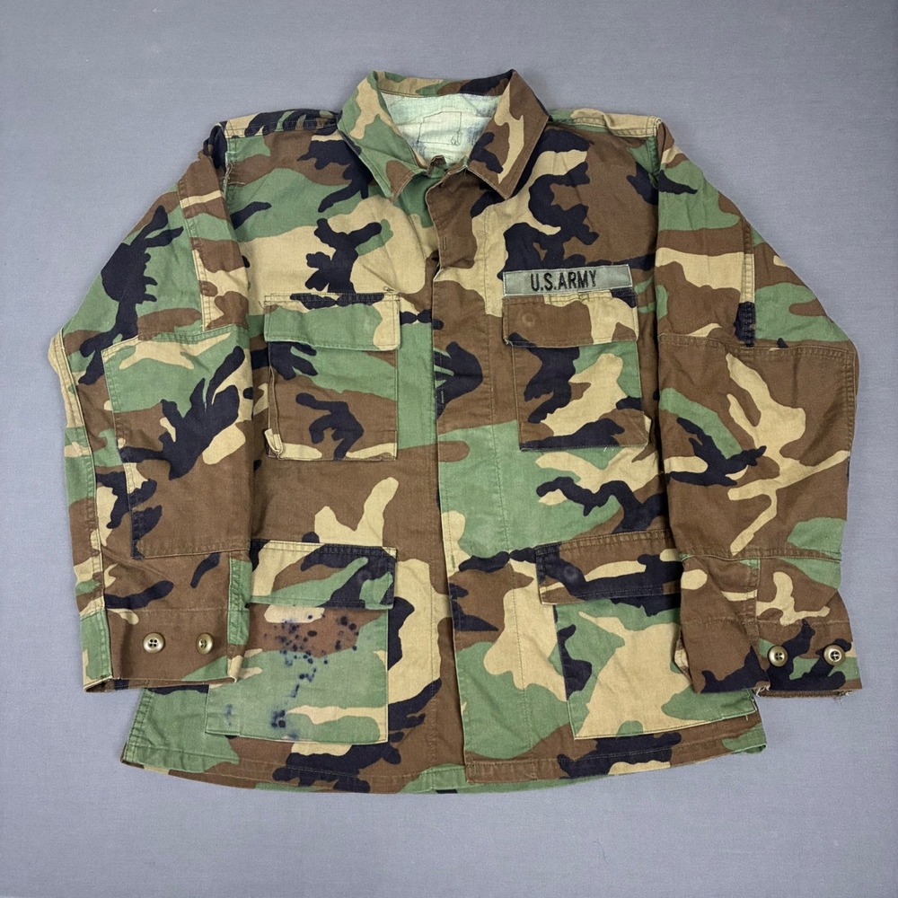 U.S. Army BDU Woodland Camo Military Jacket Men's Size Large